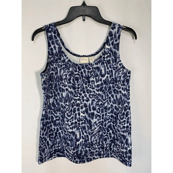 Chico's Navy Leopard Tank Top - Picture 1 of 6